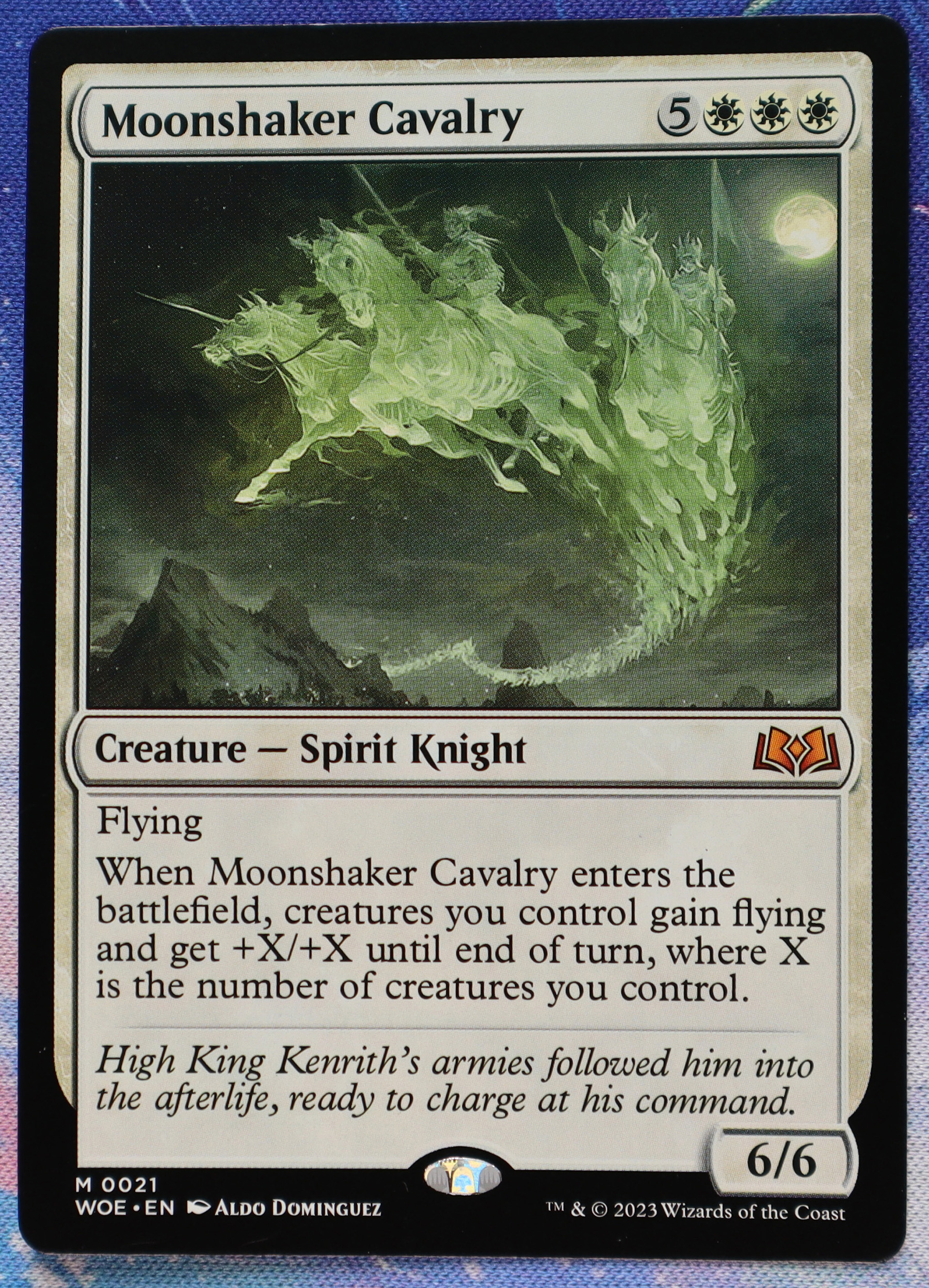 Moonshaker Cavalry #21 regular art Wilds of Eldraine (WOE) hologram