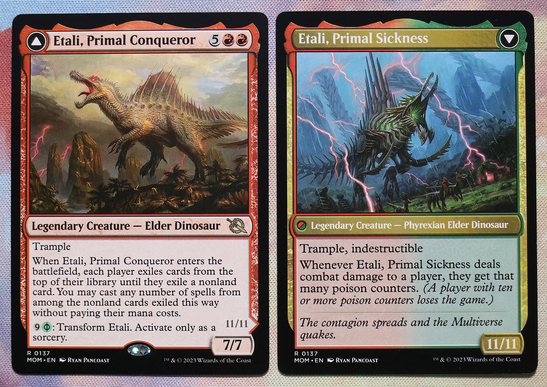 Etali, Primal Conqueror / Etali, Primal Sickness #137 March of the Machine (MOM) hologram