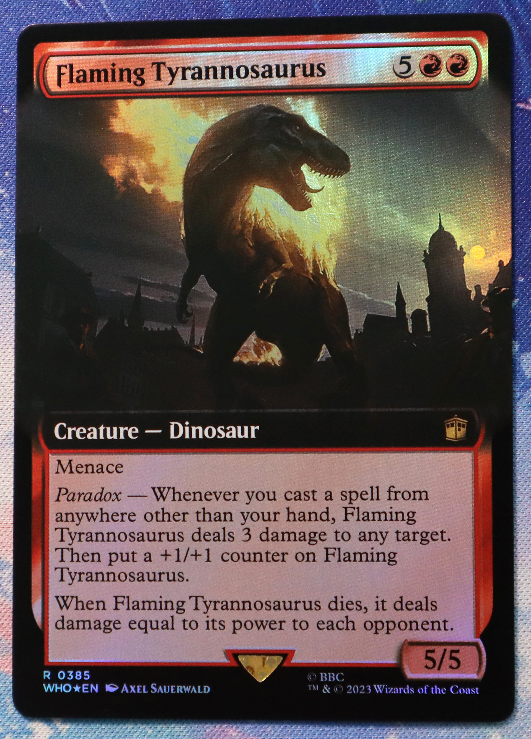 Flaming Tyrannosaurus #385 Doctor Who (WHO) foil