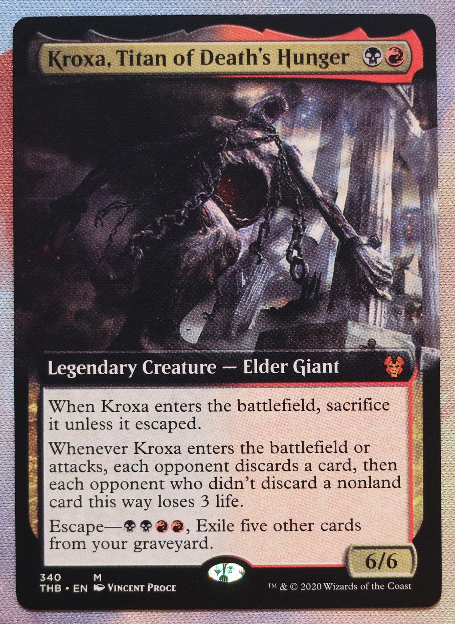 Kroxa, Titan of Death's Hunger extended art THB Theros beyond death hologram