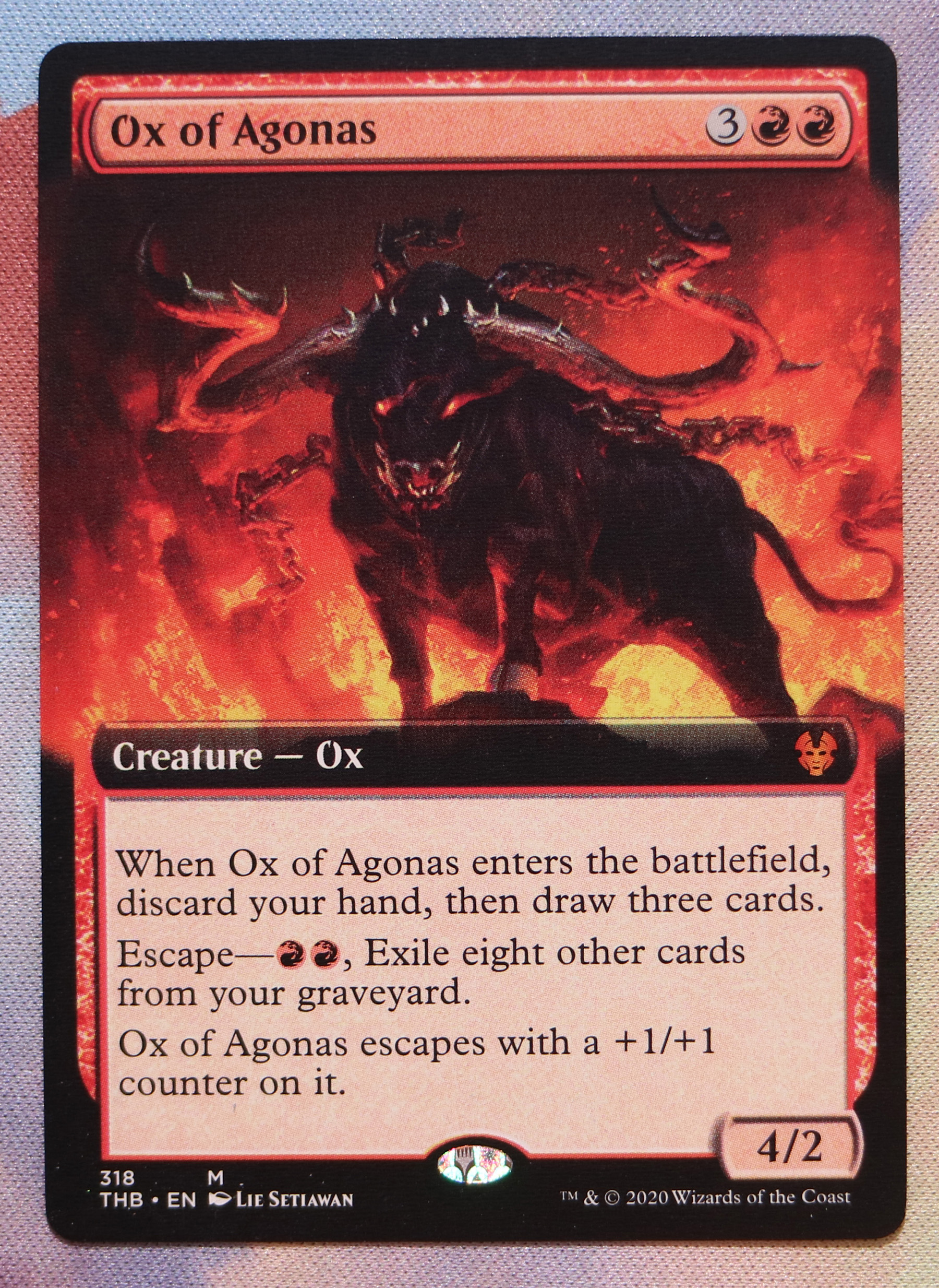 Ox of Agonas extended art THB Theros beyond death hologram