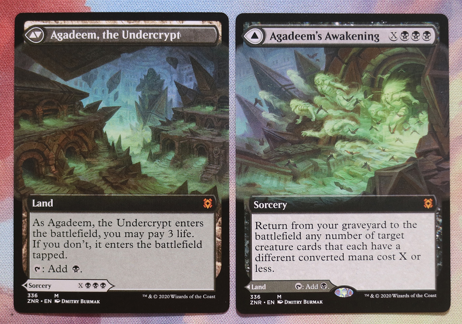 Agadeem's Awakening & Agadeem, the Undercrypt extended art ZNR Zendikar Rising hologram