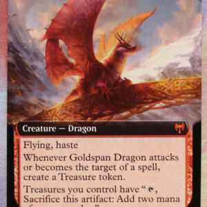 Goldspan Dragon extended art Kaldheim (KHM) hologram