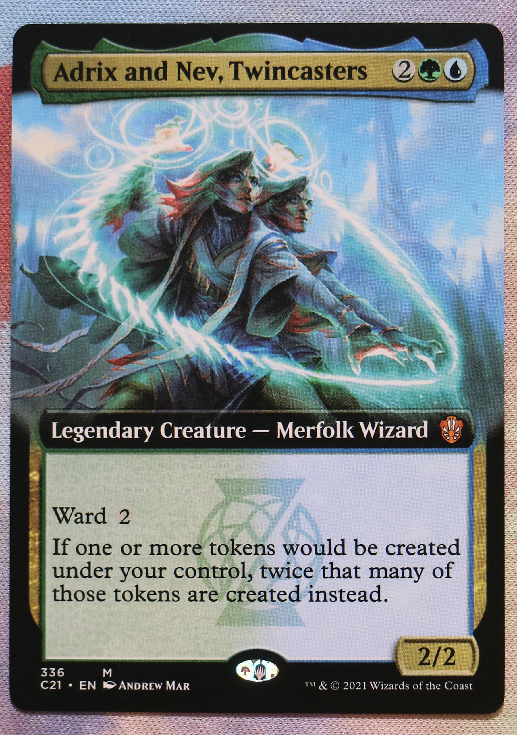 Adrix and Nev, Twincasters extended art C21 Commander 2021 hologram