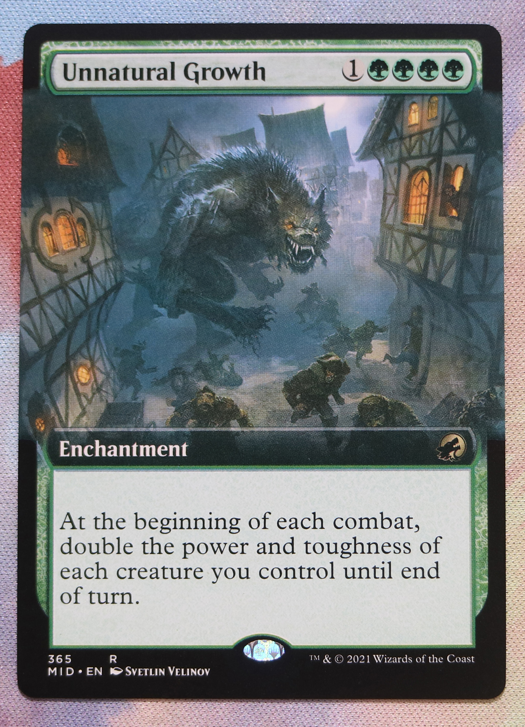 Unnatural Growth extend art Innistrad: Midnight Hunt (MID) hologram