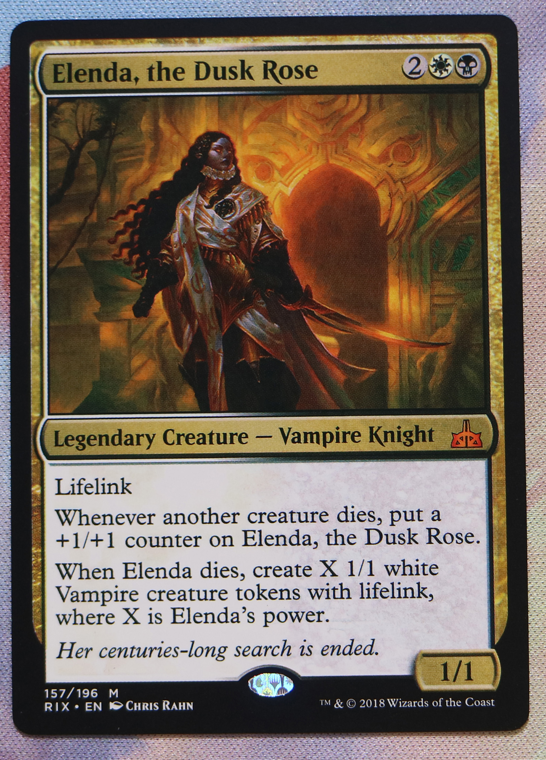 Elenda, the Dusk Rose Rivals of Ixalan (RIX) hologram