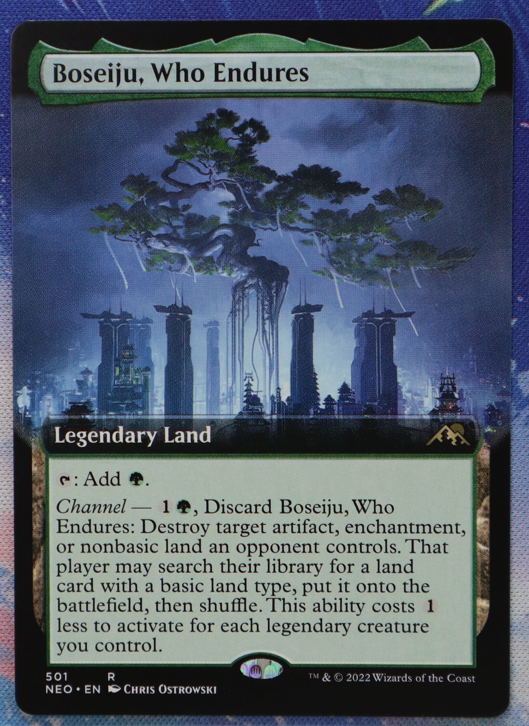 Boseiju, Who Endures #501 extend art Kamigawa: Neon Dynasty (NEO) hologram