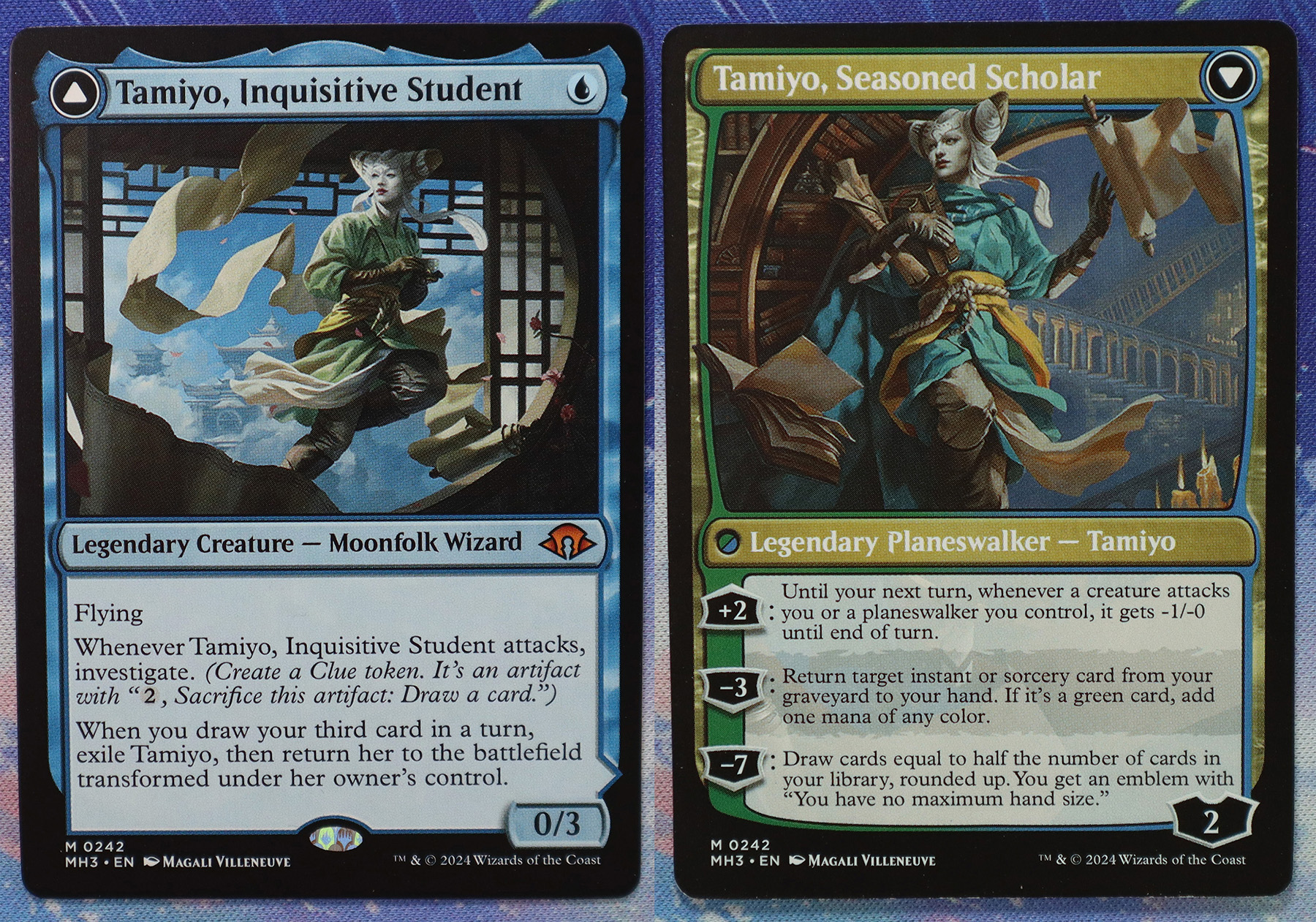 Tamiyo, Inquisitive Student / Tamiyo, Seasoned Scholar #242 Modern Horizons 3 (MH3) double hologram