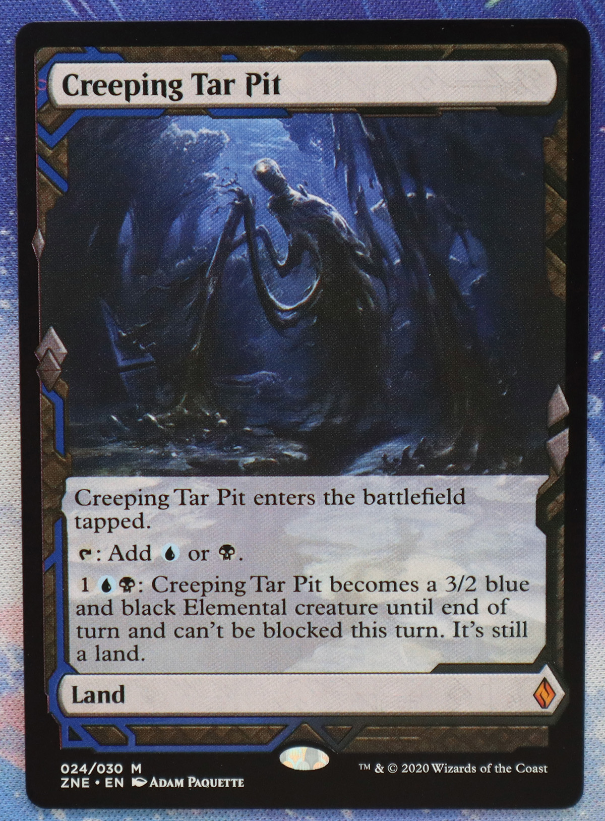 Creeping Tar Pit #024 Zendikar Rising Expeditions (ZNE) hologram