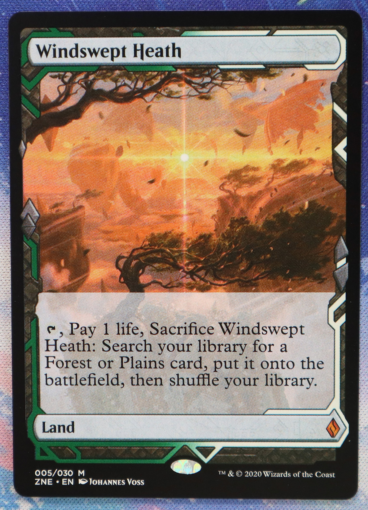 Windswept Heath ZNE Zendikar Rising Expeditions hologram