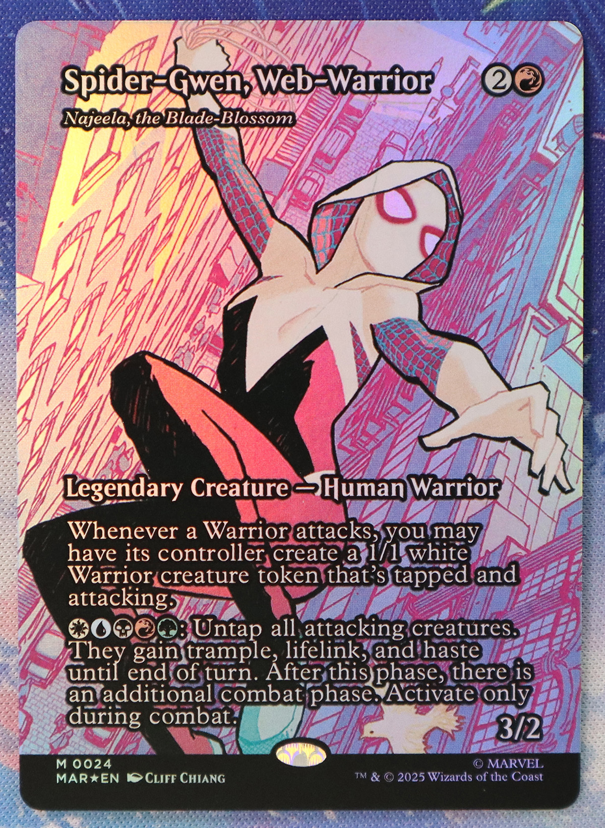 Spider-Gwen, Web-Warrior Najeela, the Blade-Blossom #24 MAR foil