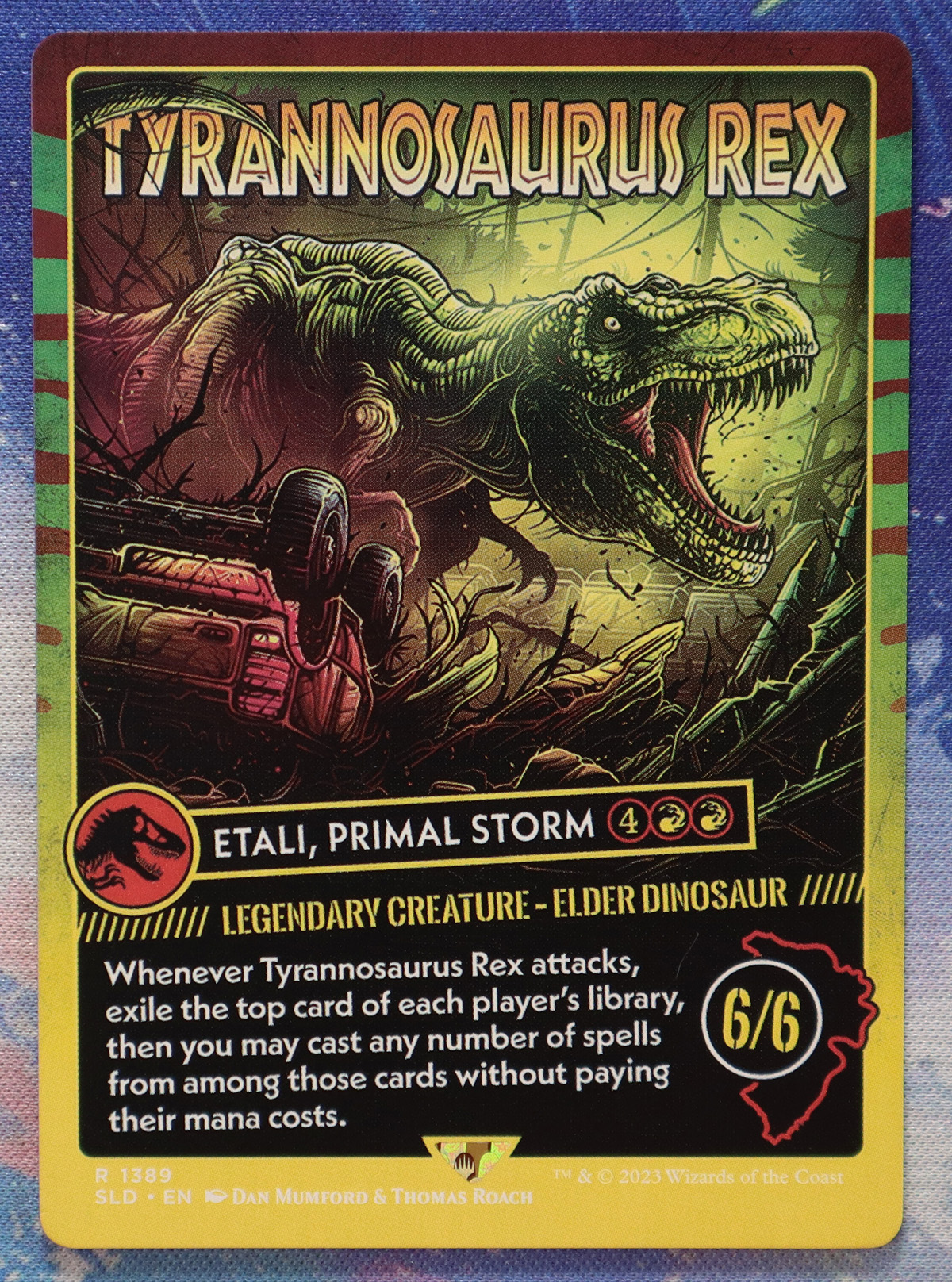Etali, Primal Storm Tyrannosaurus Rex #1389 SLD hologram