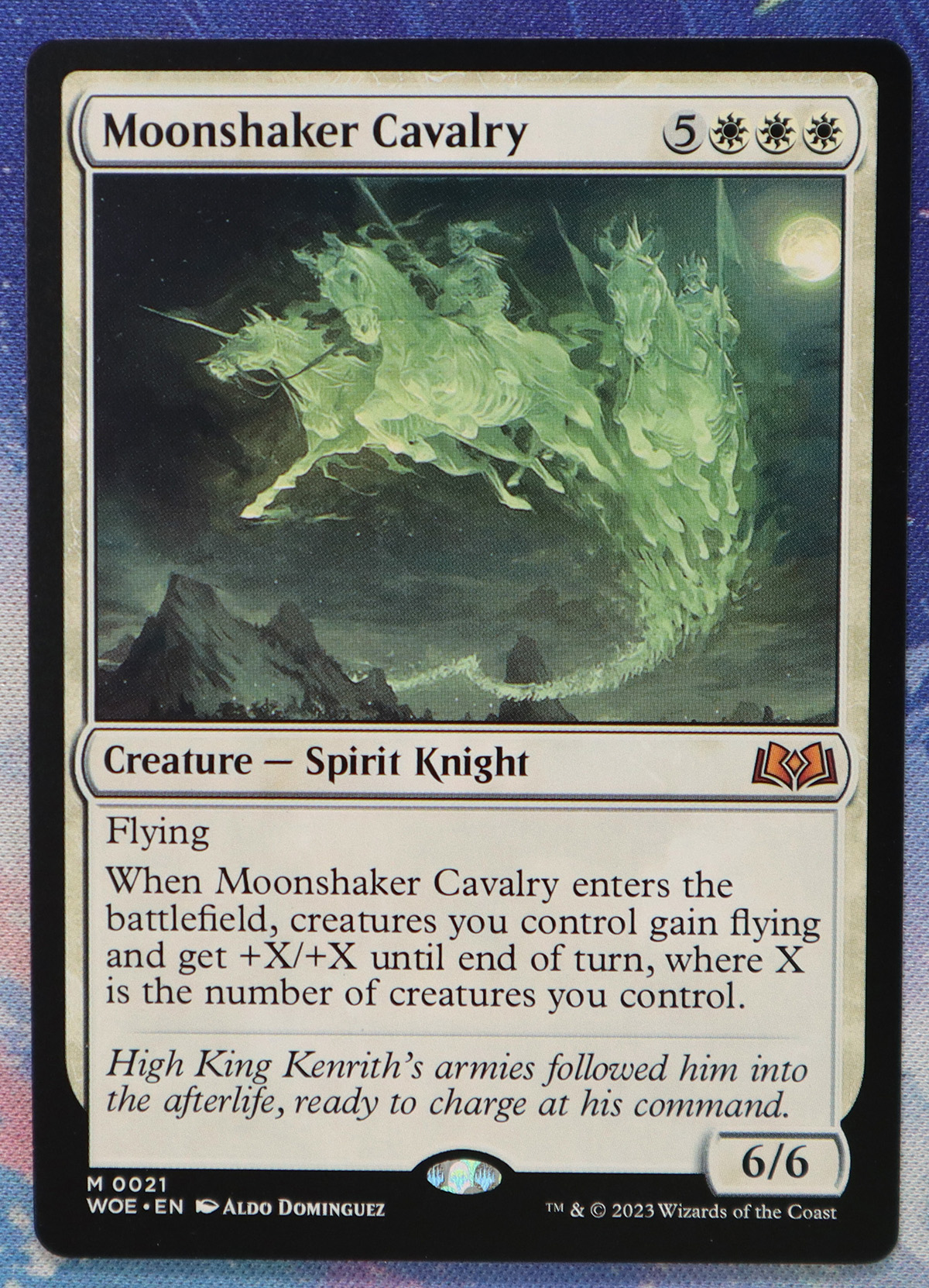 Moonshaker Cavalry #21 regular art Wilds of Eldraine (WOE) hologram